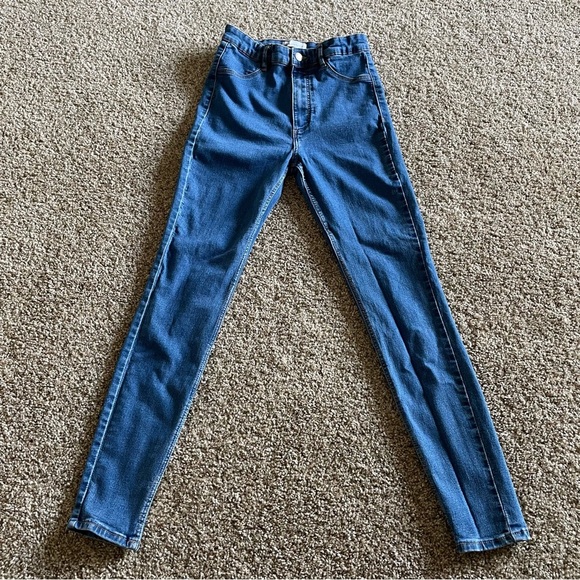 Zara High Rise Jeggings Women’s 6 Blue Medium Wash Super Elastic Pants Skinny - Picture 1 of 12